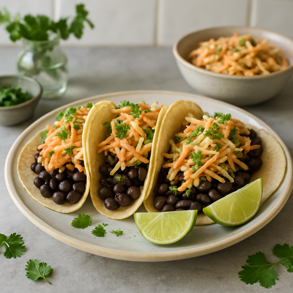 Black Bean Tacos with Chipotle Slaw