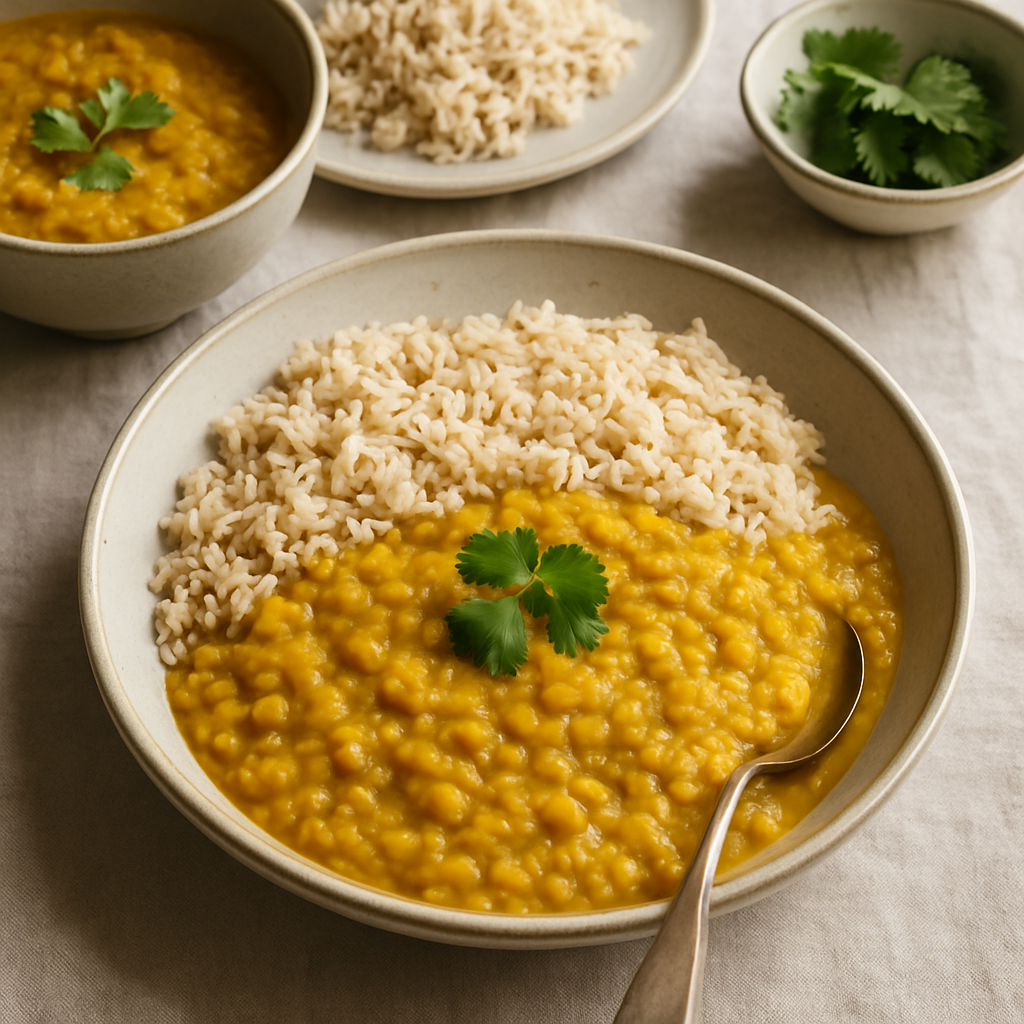Golden Lentil Dal with Brown Rice