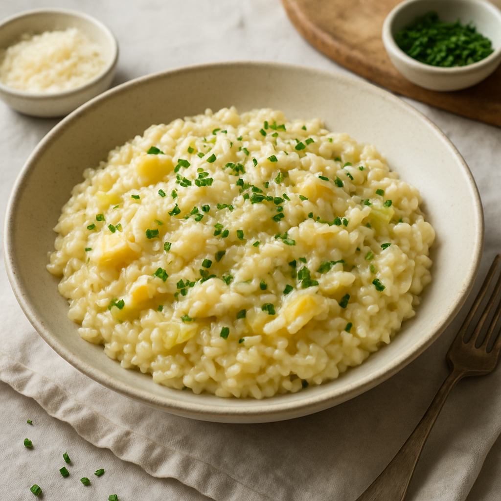 Smoked Haddock and Leek Risotto with Parmesan and Chives