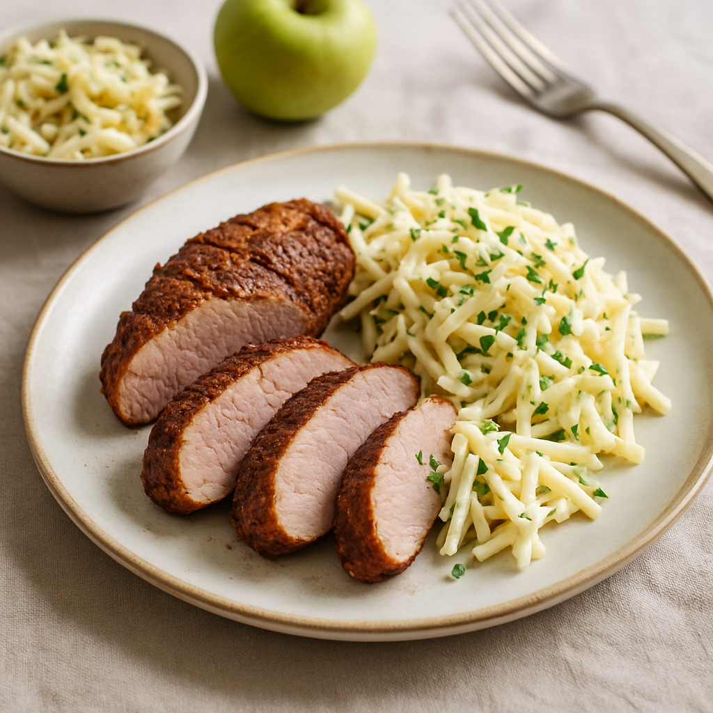 Spiced Pork Tenderloin with Apple and Celeriac Remoulade