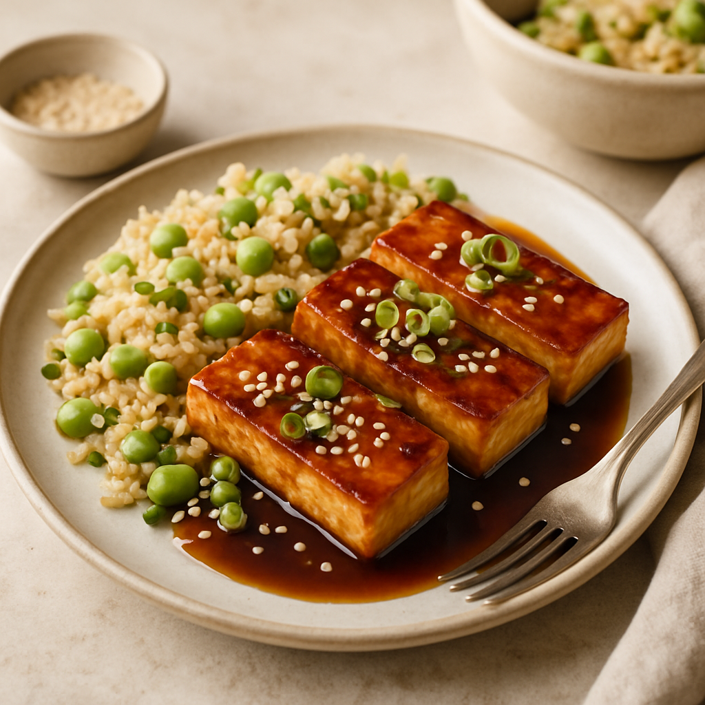 Teriyaki Tofu with Edamame Fried Rice