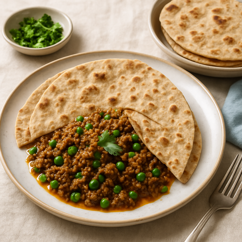 Weeknight Lamb Keema with Peas and Warm Chapati